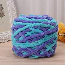Amrka 100g/1ball Soft Cotton Hand Knitting Yarn Super Chunky Bulky Woven Worested Yarn for Crochet (Blue & Purple)