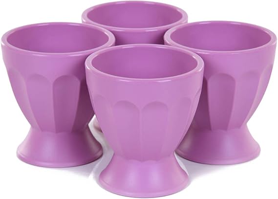 Mintra Home Unbreakable Cups and Tumblers 4pk (Bold Collection) (Lavender, Cup 65ml (2oz)) - egg cup for hard boiled eggs, soft boiled eggs, egg stand holder, shot glass