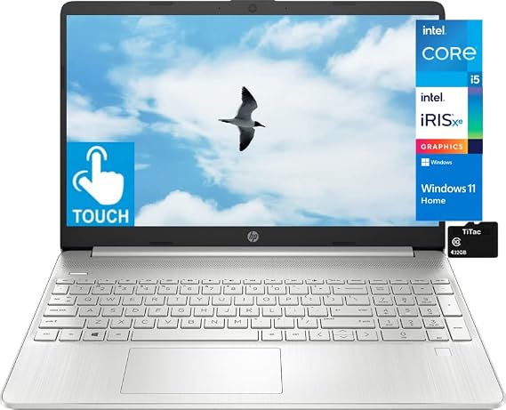 2022 HP 15.6 HD Touchscreen Laptop Computer, 11th Gen Intel i5-1135G7 (Beats i7-8500), 16GB RAM, 256GB SSD, Intel Iris Xe Graphics, Webcam, USB-C, HDMI, Wi-Fi, Win 11 Home, TiTac Card