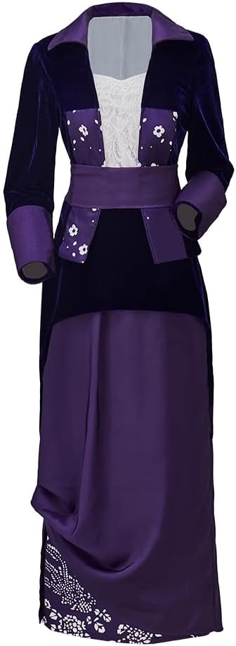 Willyacos Titanic Rose Dress - Velvet Dewitt Bukater Costume Flying Outfit for Adult Women Teen