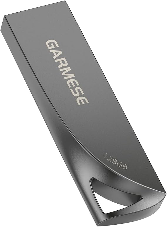 128GB USB 3.0 Flash Drive, Metal Thumb Drive with Keychain Hole