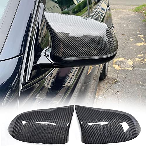 MCARCAR KIT Carbon Fiber Mirror Caps Fits for BMW X3 F25 X4 F26 X5 F15 X6 F16 2014-2018 Base Replacement Style CF Rearview Side Rearview Mirror Cover Caps Car Exterior Outside Shell