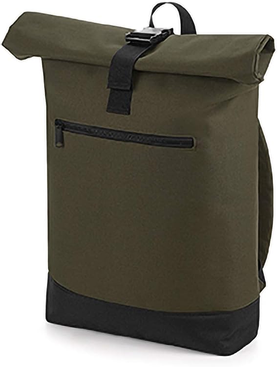 BagBase Roll-Top Backpack/Rucksack/Bag (12 Liters) (One Size) (Military Green)
