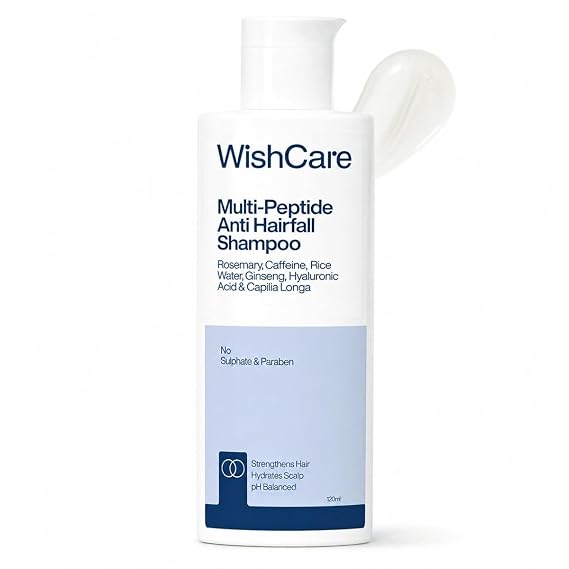 WishCare Multi Peptide Anti Hairfall Shampoo For Frizzy and Dry Hair | Controls Hairfall & Promotes Hair Growth | 120 ml