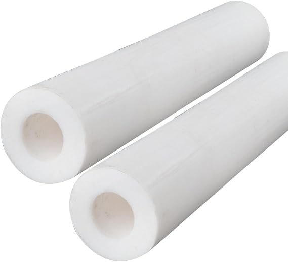 POM Engineering Plastic Tubes, 2 Pack of 500mm Hollow Rods, High Strength Acetal Material for Lathe & DIY Fabrication,20mm*12mm