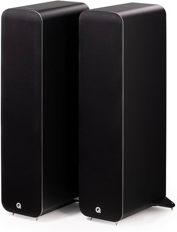 Q Acoustics M40 Bluetooth Powered Floor Standing Speakers HD Wireless Music Home Theatre Surround Sound System Black Tweeter 0.9, Mid Bass/Driver 5.0, Freq. Response 38 Hz 22 kHz