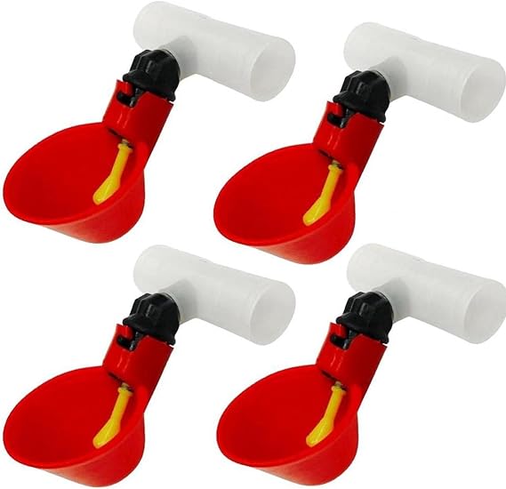 4 Pcs Automatic Chicken Bird Feeder Duck Drinker Feeder Poultry Watering Can Cup Bowl Dispenser Backyard Chicken Flock