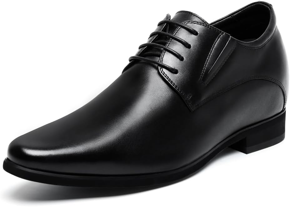 CHAMARIPA Elevator Shoes for Men Derby Oxford Dress Shoes Black