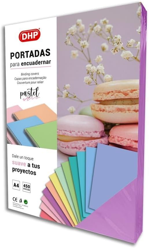 Pack of 100 Polypropylene Binding Cover, 0.45 mm Thick, A4 Format, Pastel Purple