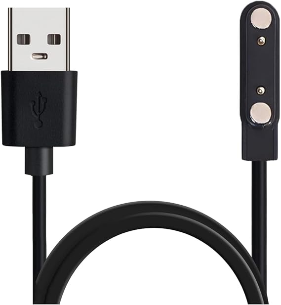 Smart Watch Universal Charger Magnetic 7.62mm, Smartwatch 2 Pin Magnetic Suction Replacement Charger Cable for da fit Smart Watch, Charging Distance of Watch is Compatible 7.5mm-8mm
