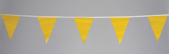 Pennants, Vinyl, Yellow, 60 ft.