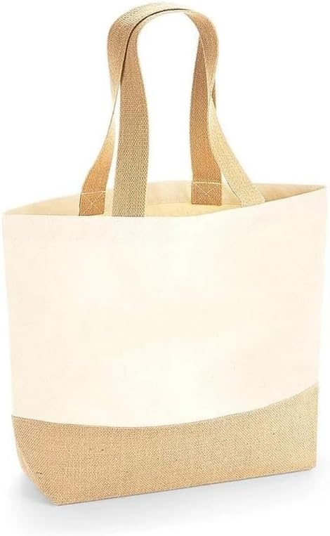 westford mill w450 jute base canvas shopper natural