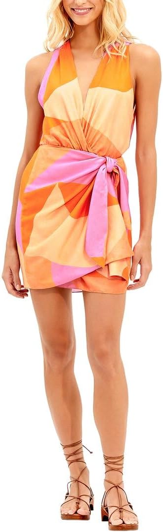 ViX Paula Hermanny Vix Womens Denise Silk-Blend Mini Dress, 2/S Multi-colored, Small