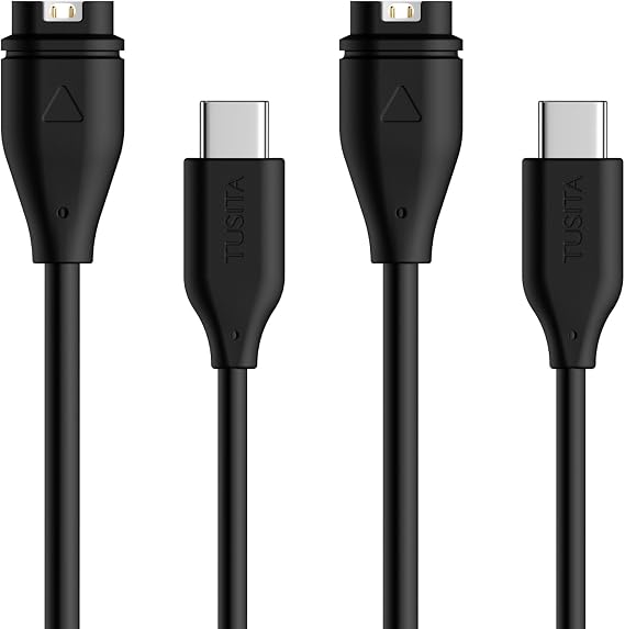 TUSITA USB-C Plug Charging/Data Cable Compatible with Garmin Watch - 1M, 2-Pack