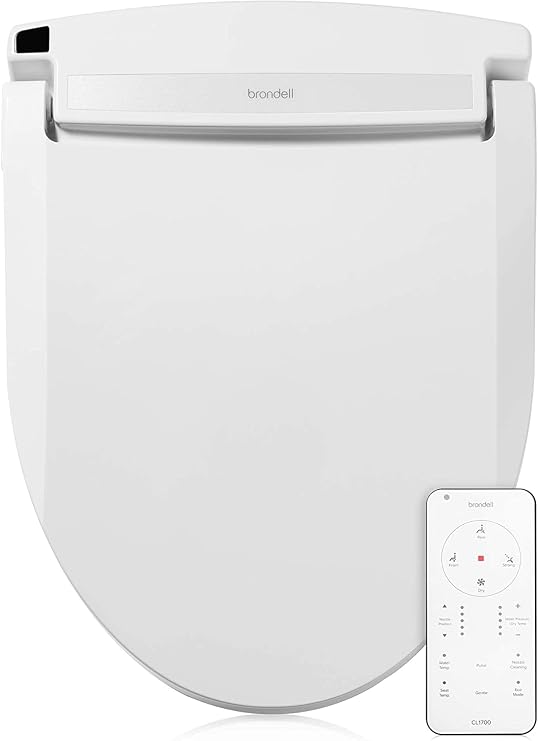 Brondell CL1700 Swash Elongated Advanced Bidet Seat, Fits Elongated Toilets, White