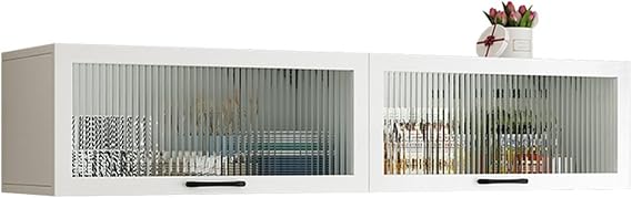 Solid Wood Wall-Mounted Kitchen Cabinet with Glass Door - Storage Shelf Bottom Cabinet (100*20*30cm/39.4*7)