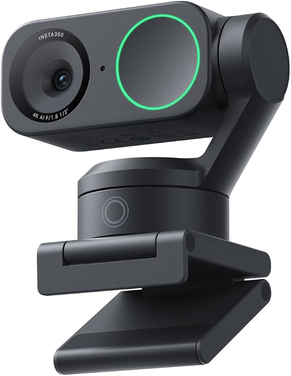 Insta360 Link 2 - PTZ 4K Webcam for PC/Mac, 1/2" Sensor, AI Tracking, HDR, Streaming Computer Camera with AI Noise-Canceling Mic and Gesture Control for Video Calls, Gaming, Works with Zoom and Teams