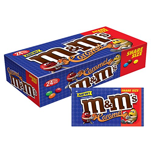 M&MS Caramel Chocolate Candy Share Size 2.83-Ounce Pouch 24-Count Box
