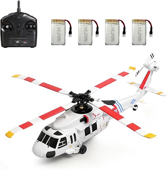 WL K270 UH-60L Brushless 4CH RC Helicopter with 6-Axis Gyro, Optical Flow, Altitude Hold, 2.4G Remote Control BlackkHawk Military Helicopter- RTR (L/R Adjustable Throttle)