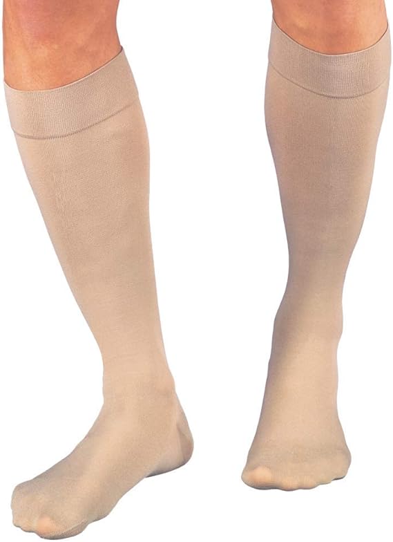 JOBST Relief Knee High Graduated Compression Socks, 15-20 mmHg - Comfortable Unisex Design - Closed Toe, Beige, X-Large Petite
