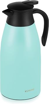 68Oz Coffee Carafe Insulated, Stainless Steel Coffee Carafes for Keeping Hot, Dustproof Thermal Carafes for Home Party/Work (Blue,2L)