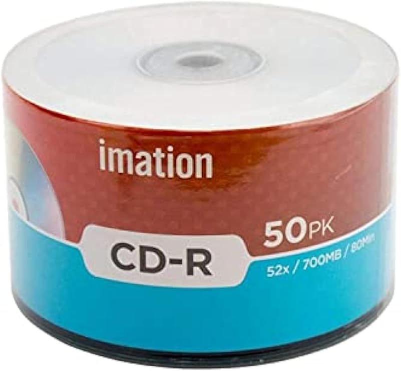 Imation 50 Pack CD-R 52X 700MB/80Min Branded Logo Blank Media Recordable Data Disc
