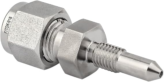 316 Stainless Steel DP Transmitter Calibration Adapter Fitting 1/4" Tube OD 1/4-28 Male SAE/MS Straight Thread, SS-FC-FL4-1428