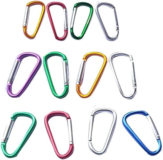 12Pcs Aluminum Carabiner,for Backpacks,Keyrings,Camping, Hiking