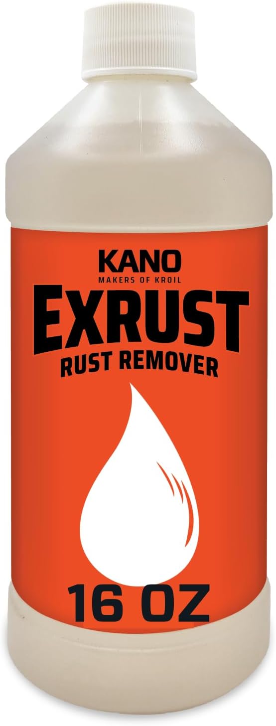 KROIL Exrust Rust Remover - Fast-Acting Chemical Rust Dissolver & Corrosion Cleaner - Heavy-Duty Penetrating Oil Formula - Safe on Steel, Iron & Automotive Parts - Bottle - 16 oz - 1 Pack (EX161)
