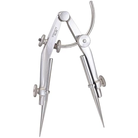 Starrett Extension Divider with Caliper Legs - Ideal for Carpenters and Sheet Metal Workers - 7", Forged Steel - 85A