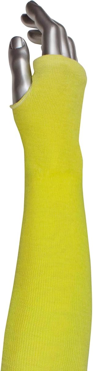10-KS18STO 2-Ply Kevlar Arm Protection Sleeve with Thumb Hole, 18", Large, Yellow