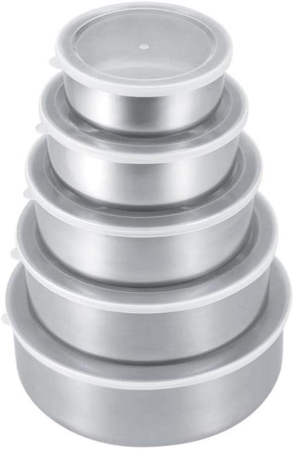 5Pcs/Set Stainless Steel Food Freshness Seal Bowl Storage Preservation Box Food Container Bento Box Lunch Box