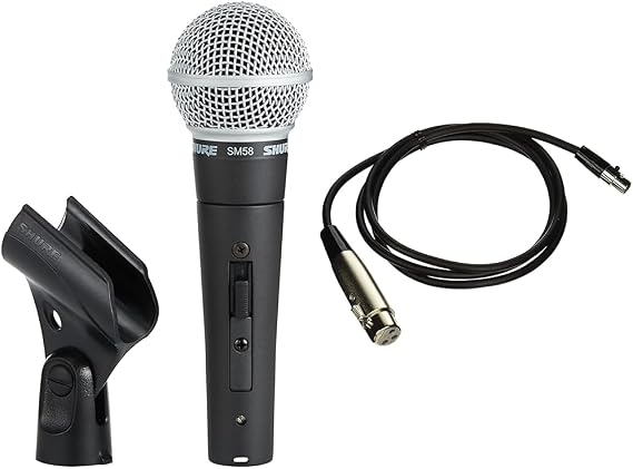 Shure SM58 Cardioid Dynamic Vocal Microphone with On/Off Switch, Pneumatic Shock Mount (SM58S) & WA310 4-Feet Microphone Adapter Cable, 4-Pin Mini Connector (TA4F) to XLR(F) Connector
