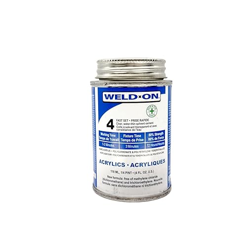 Weld-On #4 Acrylic Cement, Low-VOC, Quarter Pint (4)
