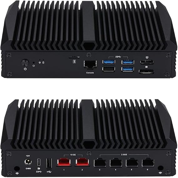 Qotom Firewall Appliance Q10922H6 Processor N100,up to 3.4GHzBarebone(NO Ram NO SSD) -4x2.5 Gigabit LAN,2x10 Gigabit LAN,Fanless,Win10/Linux 24/7