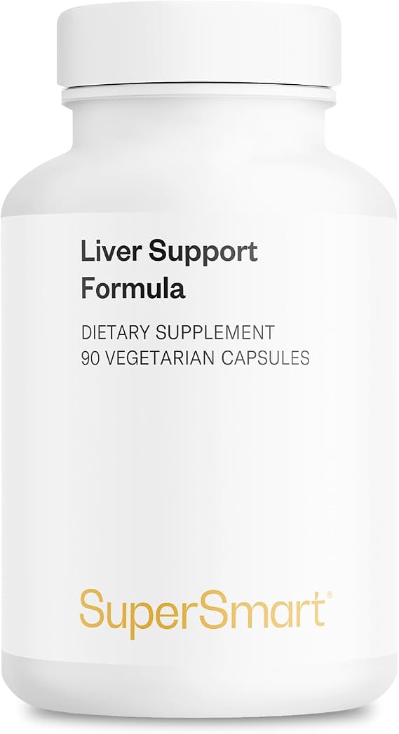 Supersmart - Liver Support Formula - with Extract of Milk Thistle Standardized to 80% Silymarin - Ginkgo Biloba & N-Acetyl-cysteine - Detox Supplement | Non-GMO & Gluten Free - 90 Vegetarian Capsules