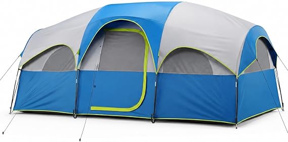 Simple Deluxe 2/4/6/8 Person Cabin Tents for Camping, Outdoor Tent 5-Minute Quick Setup with Mesh Doors, Windows, Waterproof & Sturdy Poles, Ideal for Family Camping, Hiking Outdoor Use