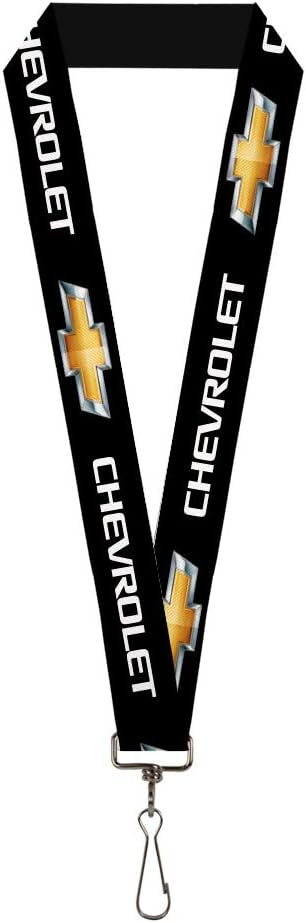 Buckle Down Lanyard - 1.0" - Chevrolet/bowtie Black/gold/white Repeat Accessory