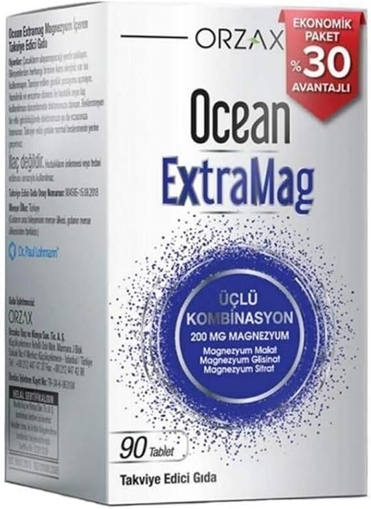 Orzax Ocean ExtraMag Üçlü Kombinasyon, 200 mg Magnezyum, 90 Tablet, Ekonomik Paket O8697595873526