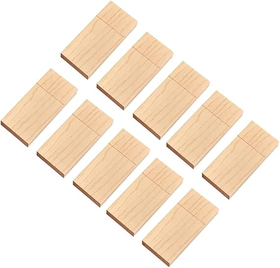 10 Pack USB Flash Drive Storage Stick,Wood USB Disk Memory Stick (2.0 64GB, Maple Wood)