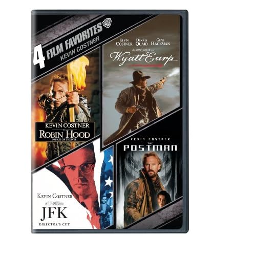 4 Film Favorites: Kevin Costner Robin Hood: Prince of Thieves, Wyatt Earp, The Postman, JFK