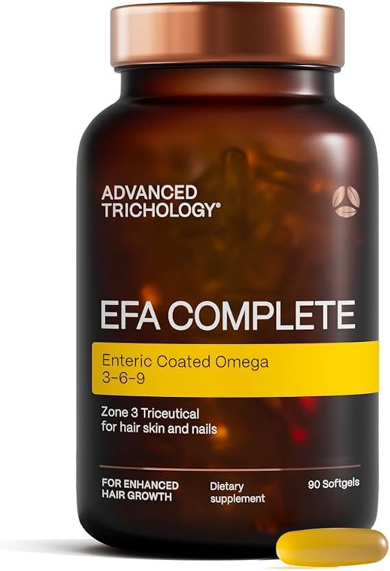 EFA Complete with Optimal Omega 3 6 9 Levels of Potency Flax Oil, Fish Oil, Borage Oil, and Evening Primrose Oil 800mgs (90count) 3rd Party Tested - High in GLA and 369 Omegas