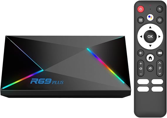 Android TV Box 14.0, 2025 Smart TV Box Android 14 with 4GB RAM 32GB ROM Octa-core 64-bit CPU 1000M Ethernet WIFI6 4K 8K HD Android TV Boxes Dual-WiFi 2.4G/5.8G Bluetooth 5.0 USB 3.0 3D H.265 R69 Plus