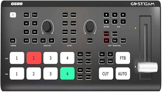 Osee GoStream Deck Video Switcher Converters Multiple Live Streaming Audio Mixer with 4 HDMI Inputs and 2 HDMI Outputs Support NDI Updatable