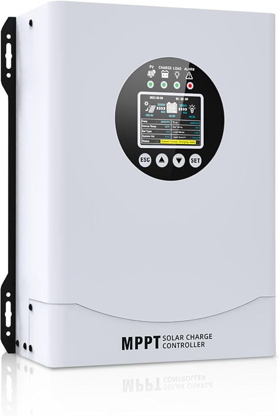 60A MPPT Solar Charge Controller, 12V 24V 36V 48V 60V 72V 84V 96V Auto , Solar Charge Controller with LCD Display,Max Input PV 230V for FLD,LiFePO4,SLD,Gel,AGM