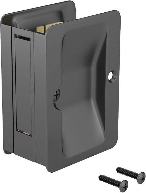 Richelieu | Onward Passage Pocket Door Pull, Rectangular, Black