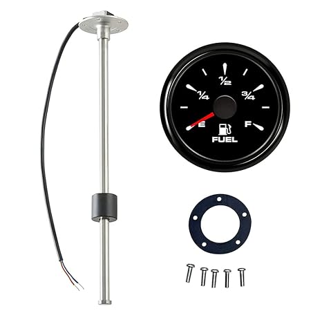 100TECH Fuel Level Gauge Universal for Boat Car Truck Vehicles Marine 0-190ohm 240-33ohm 240-30ohm 0-180ohm 10-180ohm Bundle Marine Fuel Sending Unit 12" for Boat Car (240-33 ohms) Truck
