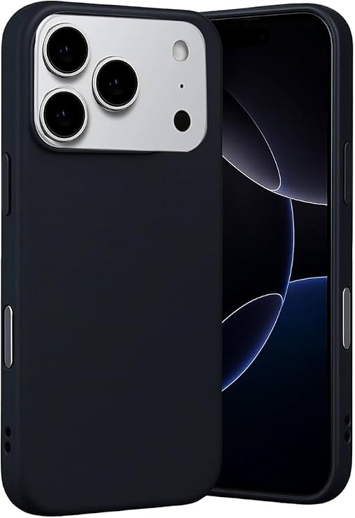 GGM GİYİM & AKSESUAR iPhone 17 Pro ile Uyumlu İçi Kadife Dışı Mat Yapıya Sahip Koruma Sağlayan Lansman Silikon Kılıf (Siyah)
