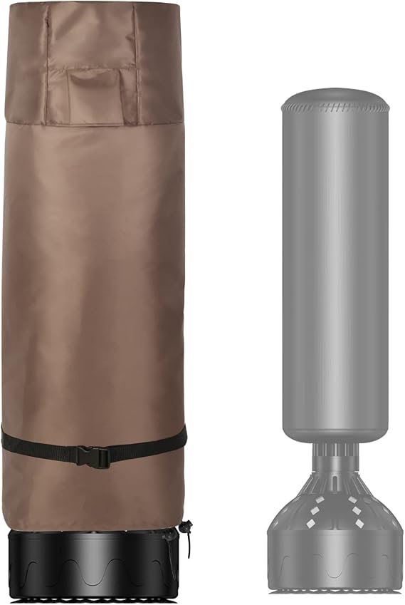Outdoor Punch Bag Cover, Waterproof Stand Boxing Bag Covers with Side Zipper and Air Vent, 420D Oxford Brown