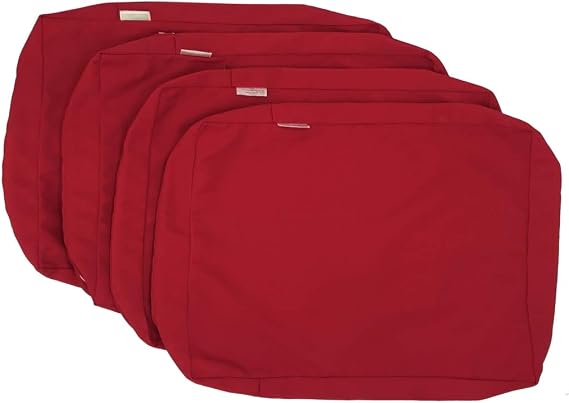 CozyLounge Lava Red Outdoor Water Repellent Patio Chair Cushion Seat Back Pillow Covers ONLY (22"x14"x4" (4 Covers))